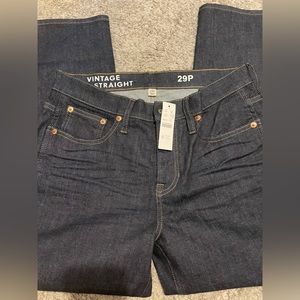 JCrew Petite 9" mid-rise vintage slim-straight jean in resin rinse